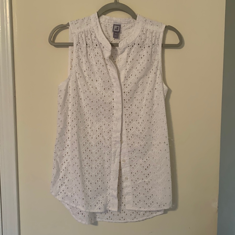 JCP Sleeveless eyelet blouse